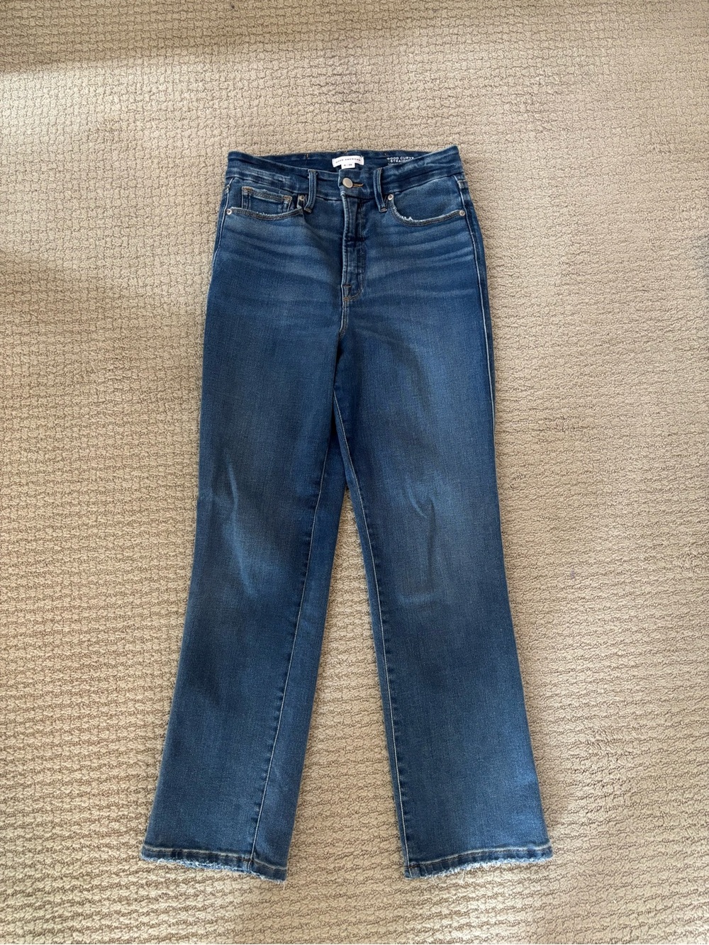 Good American Dark Blue Flare Jeans